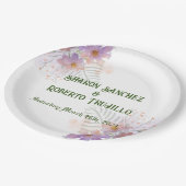 Assiettes En Carton Carte Fleur sauvage violette (Angle)