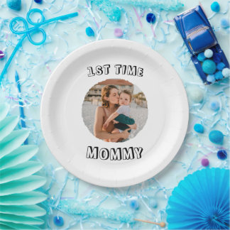 Assiettes En Carton Carte personnalisée pour la 1ère fois Maman Fête d