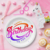 Assiettes En Carton Carte postale Joyeuse Anniversaire (Fête)