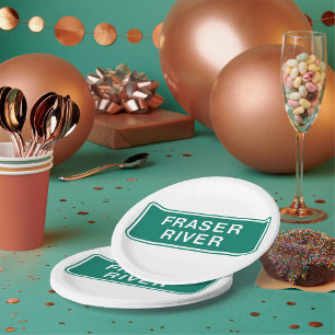 Assiettes En Carton Carte routière du fleuve Fraser Colombie-Britanniq