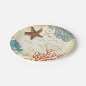 Assiettes En Carton Carte rustique et corail d'étoiles de mer des (Angle)