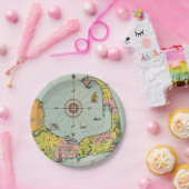 Assiettes En Carton Carte vintage de Cape Cod (Fête)