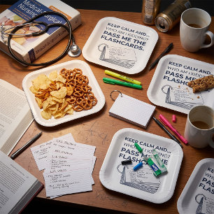 Assiettes En Carton Cartes de révision drôles pour étudiant en soins i