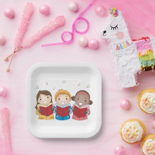 Assiettes En Carton Cartographier les enfants (Fête)