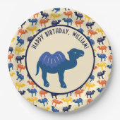 Assiettes En Carton Carton Camel fête d'anniversaire Personnalisé (Devant)