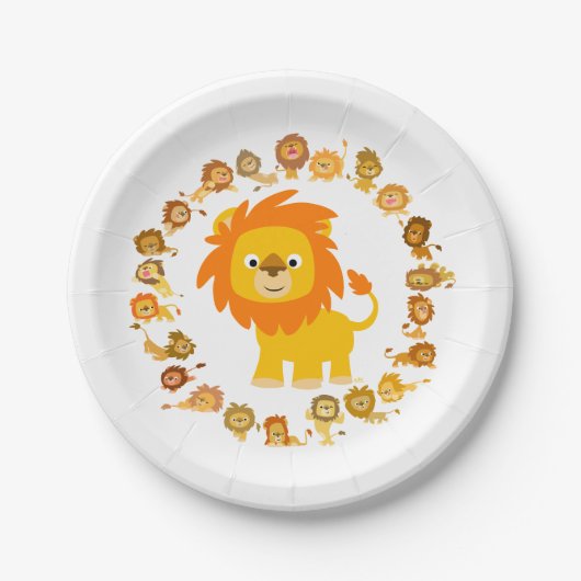 Assiettes En Carton Carton mignon Lion Mandala Plaques papier (Devant)