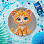 Assiettes En Carton Carton mignon Orange Kitten (Fête)