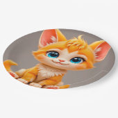 Assiettes En Carton Carton mignon Orange Kitten (Angle)