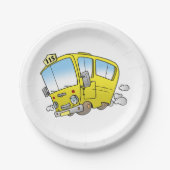 Assiettes En Carton Carton Plaques papier de bus jaunes (Devant)