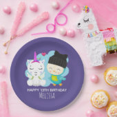 Assiettes En Carton Cartoon Pals - Bonne licorne et Anniversaire des o (Fête)
