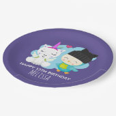 Assiettes En Carton Cartoon Pals - Bonne licorne et Anniversaire des o (Angle)