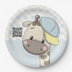 Assiettes En Carton Cartoon personnalisé Baby Boy Giraffe