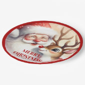 Assiettes En Carton Cartoon Santa Claus Rudolph Christmas Plates (Angle)