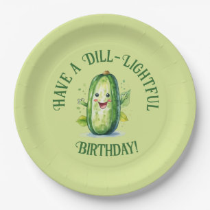 Assiettes En Carton Cartoon vert mignon Picket Anniversaire