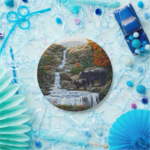 Assiettes En Carton Cascade Mère et Cube Ours Noir (Fête)