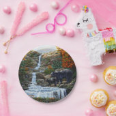 Assiettes En Carton Cascade Mère et Cube Ours Noir (Fête)