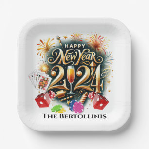 Assiettes En Carton Casino Jouer Bonne Année