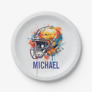 Assiettes En Carton Casque de football de motivation inspirante nom