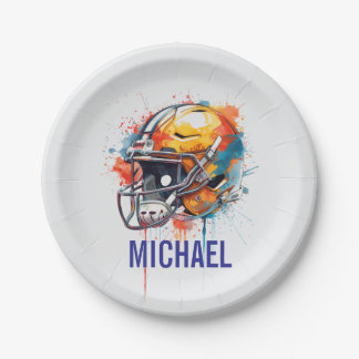Assiettes En Carton Casque de football de motivation inspirante nom