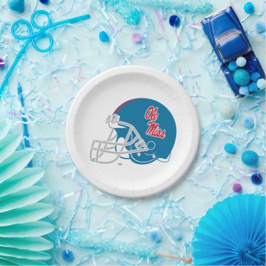 Assiettes En Carton Casque Ole Miss Football | Bleu clair (Fête)