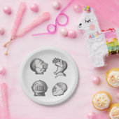 Assiettes En Carton Casques de chevaliers   (Fête)