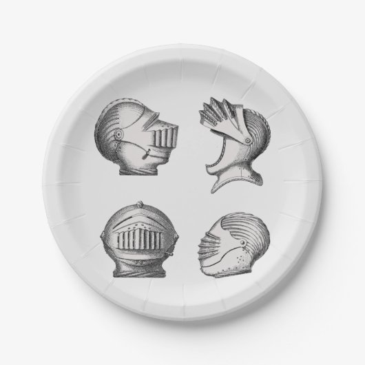 Assiettes En Carton Casques de chevaliers   (Devant)