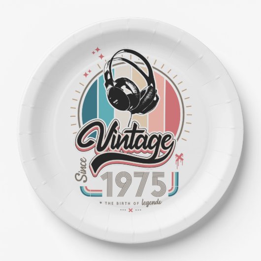 Assiettes En Carton Casques vintages depuis 1975 (Devant)