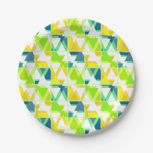 Assiettes En Carton Casquette abstrait jaune vert