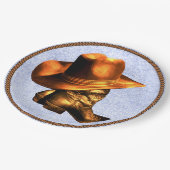 ASSIETTES EN CARTON CASQUETTE DE COWBOY ET BOOTS (Angle)