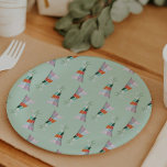 Assiettes En Carton Casquette de la fête verte de la Monnaie<br><div class="desc">Célébrez l'anniversaire de votre enfant avec ces assiettes de fête d'enfants avec un motif d'illustrations de casquette de fête mignonne sur un arrière - plan vert menthe pour un thème boisé.</div>