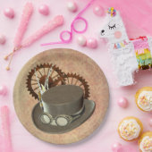 Assiettes En Carton Casquette et engrenages Steampunk (Fête)