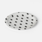 Assiettes En Carton Casquette noir de graduation sur blanc moderne Gra (Angle)