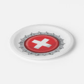 Assiettes En Carton Casquette suisse de bouteille drapeau (Angle)