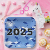 Assiettes En Carton Casquettes bleues 2025 dans le ciel (Fête)