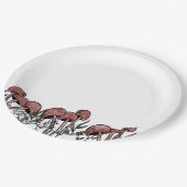 Assiettes En Carton Casquettes de champignons rouges (Angle)