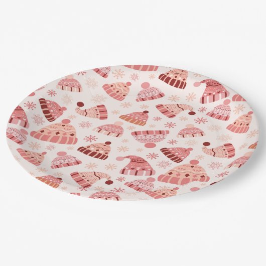 Assiettes En Carton Casquettes d'hiver et Mittens (Angle)