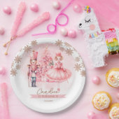 Assiettes En Carton Casse-Noisette Rose Et Or Anniversaire Sucre Plum  (Fête)