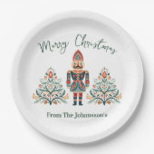 Assiettes En Carton Casse-noisette scandinave Nom personnalisé Noël (Devant)