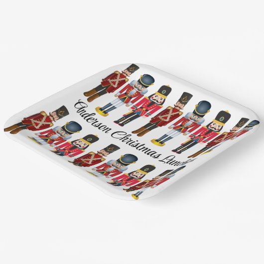 Assiettes En Carton Casse-Noisette Soldat Personnaliser le texte Noël (Angulaire)