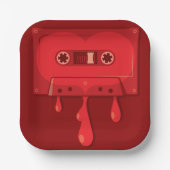 Assiettes En Carton Cassette audio saignante (Recto)