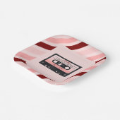 Assiettes En Carton Cassette Bande rose Retro Anniversaire (Angulaire)