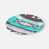 Assiettes En Carton Cassette Tape Retro 80's 90's Theme Anniversaire (Angle)