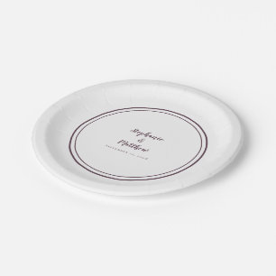 Assiettes En Carton Cassis Purple Simple moderne mariée et Mariage de