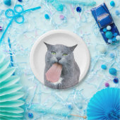 Assiettes En Carton Cat A Te Langue ? (Fête)