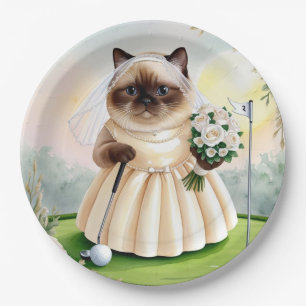 Assiettes En Carton Cat Bachelorette Party sur la mise verte