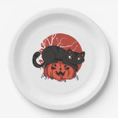 Assiettes En Carton Cat Halloween (Devant)