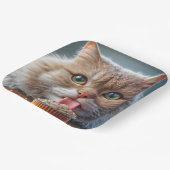 Assiettes En Carton Cat Licking A Birday Cupcake (Angulaire)