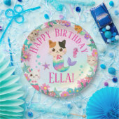 Assiettes En Carton Cat Meowmaid Fille Sirène Fête d'anniversaire (Fête)