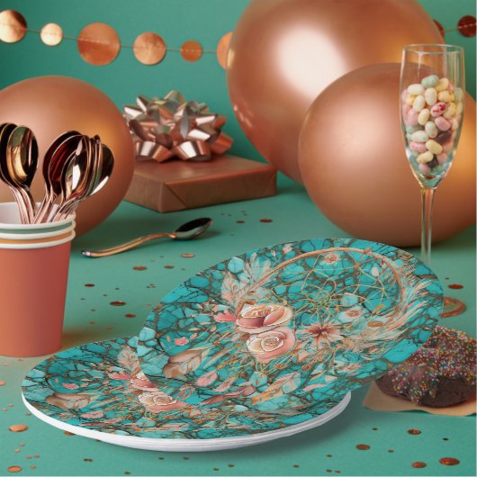Assiettes En Carton Catcher de rêve Turquoise (Multi)