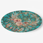 Assiettes En Carton Catcher de rêve Turquoise (Angle)